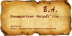 Baumgartner Aszpázia névjegykártya